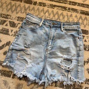 Windsor Light Blue Distressed Denim Shorts